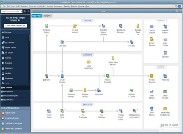 quickbooks software sample rack screen capture