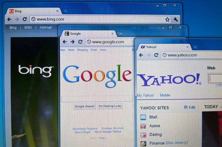 search engines tab screen capture