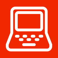 computer icon with red background