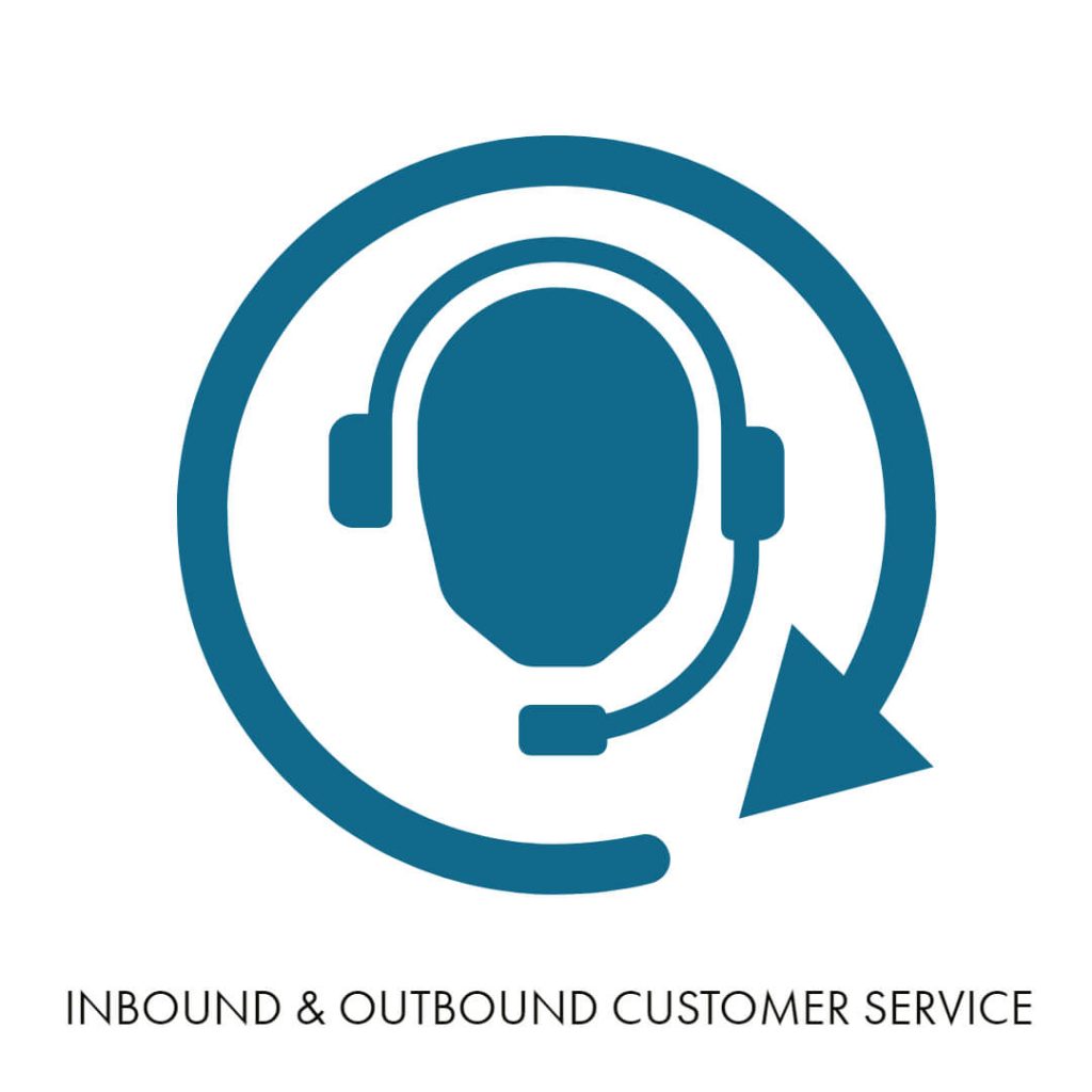 inbound and outbound customer service icon