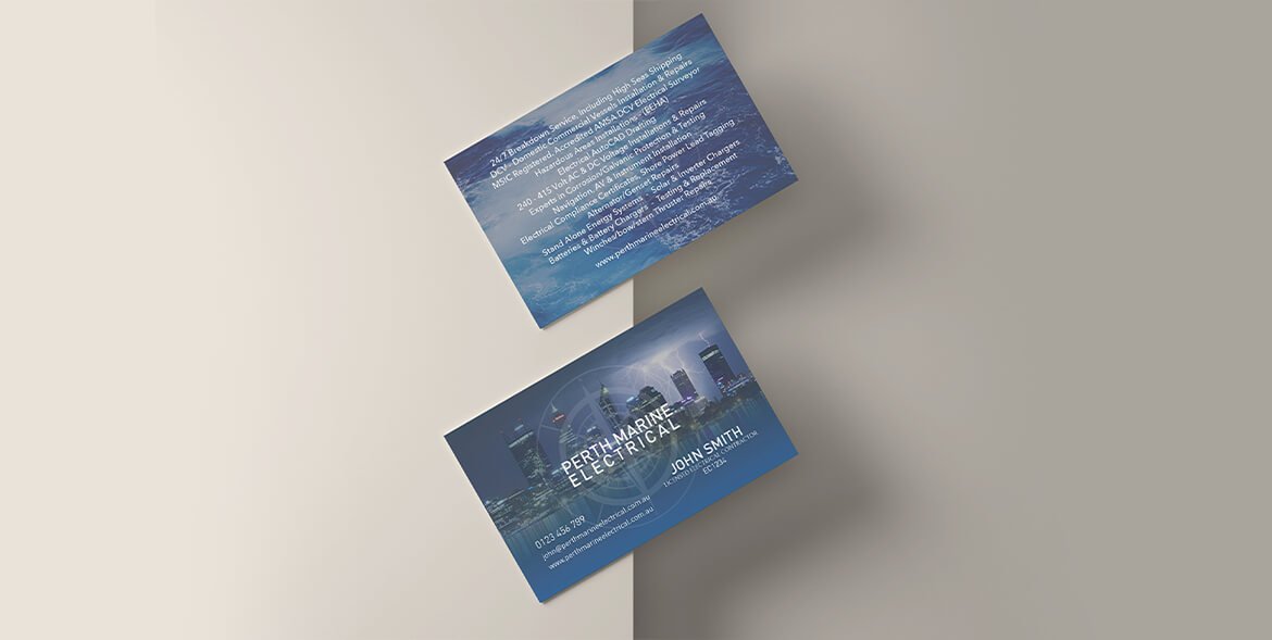 perth marine electrical business card mockup