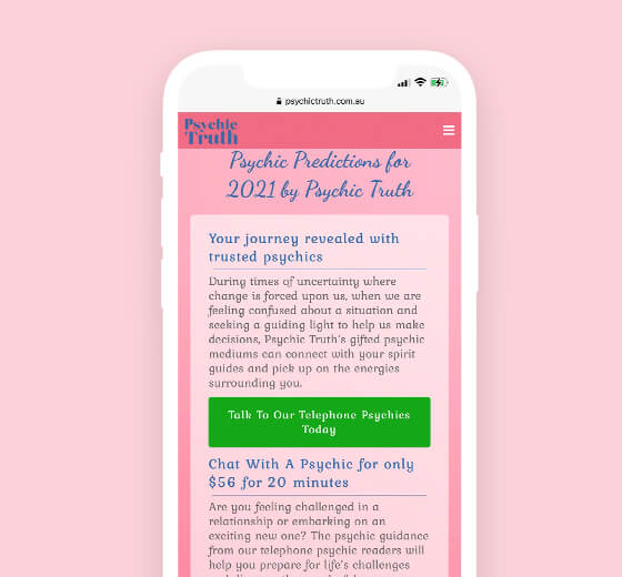 psychic truth mobile mockup