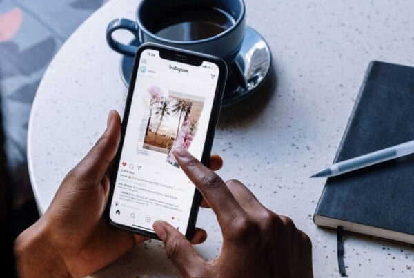 woman liking a post on instagram