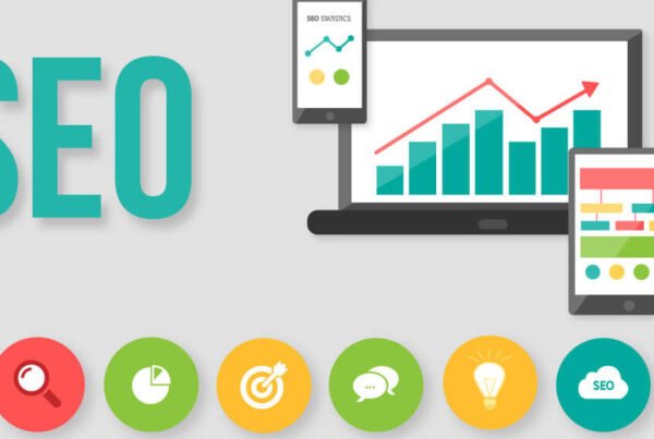 seo statistics and icons illustration