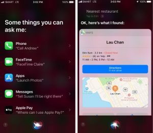 siri voice search screen capture