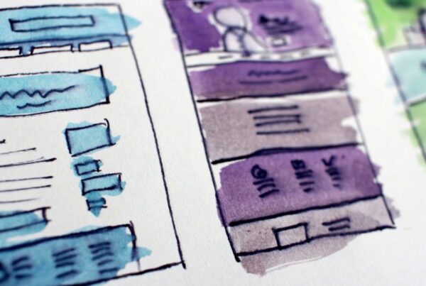 colored sketches of 3 website