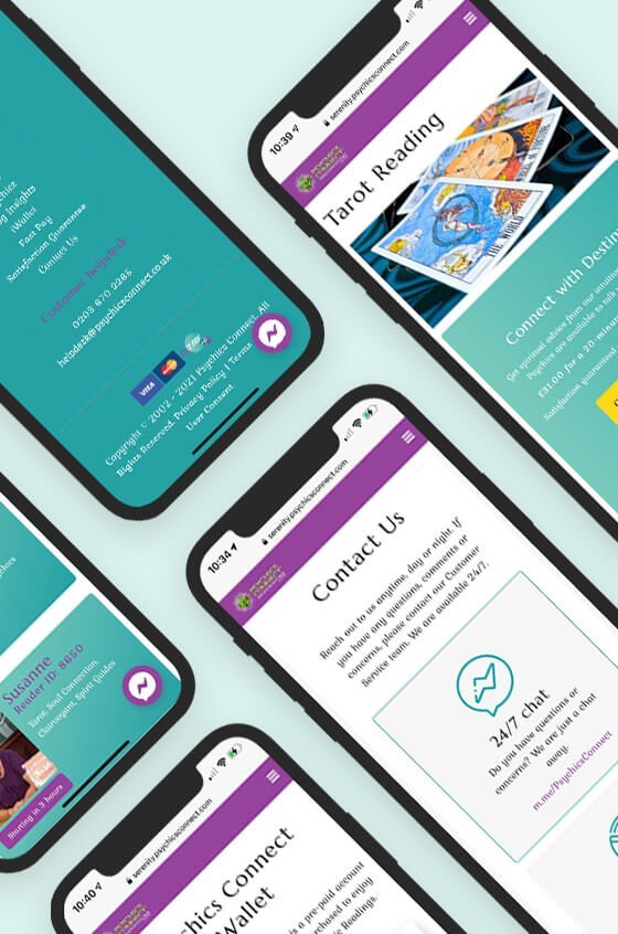 psychics connect mobile mockups