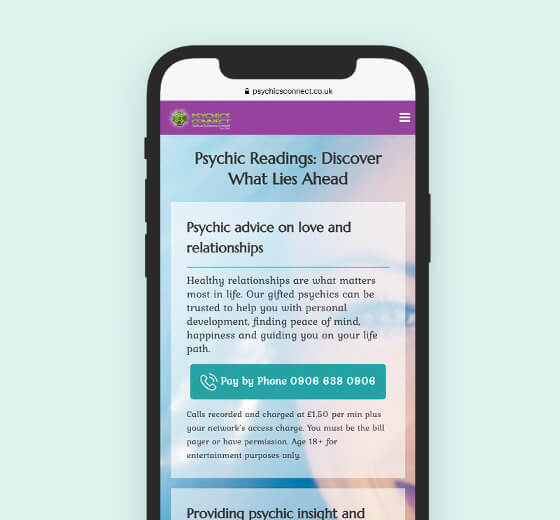 psychics connect mobile mockup